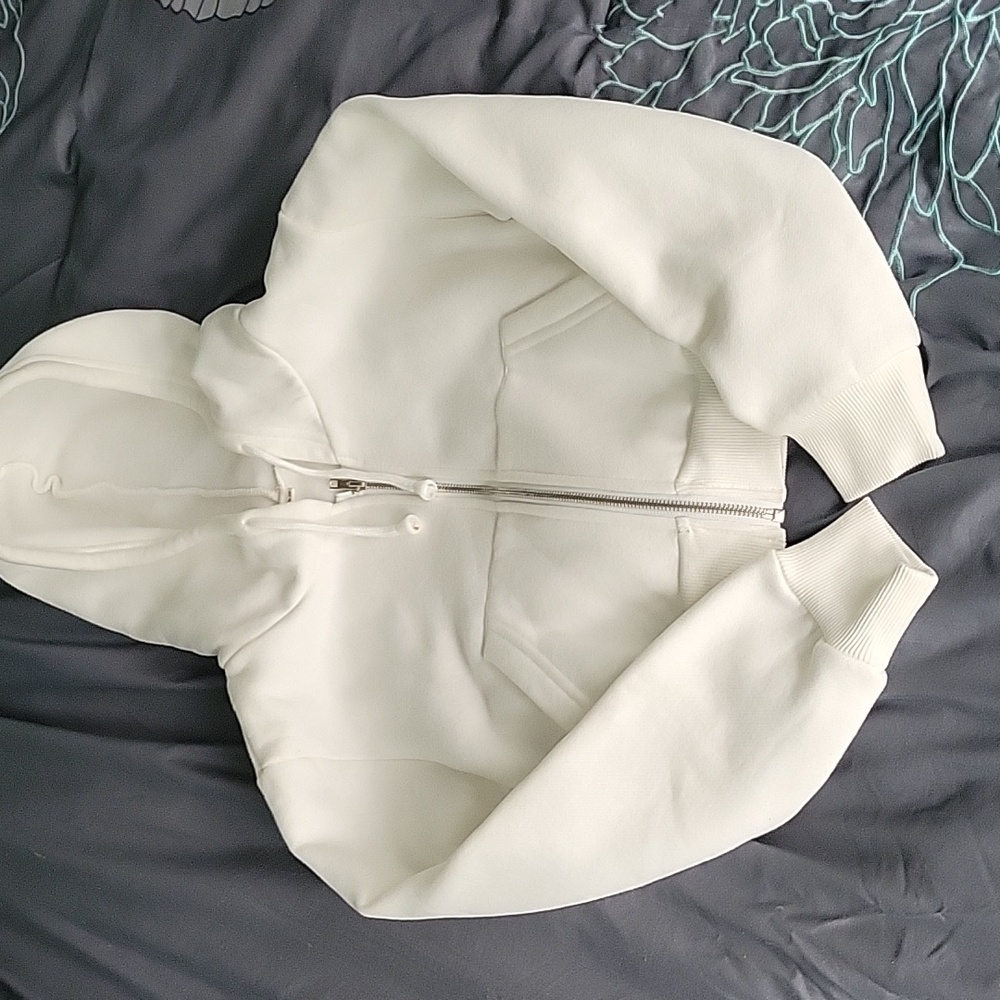 Crop hooded zip up